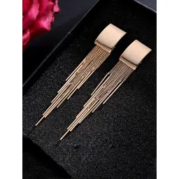 Designs By Jewels Galaxy Women Gold-Toned Contemporary Drop Earrings-picture-35