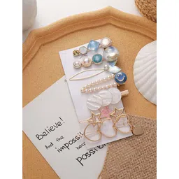 Designs By Jewels Galaxy Women Pink & Blue Set of 7 Alligator Hair Clip-picture-21