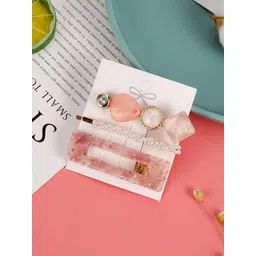 Designs By Jewels Galaxy Women Pink & White Set of 3 Alligator Hair Clip-picture-32