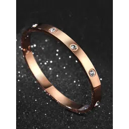 Designs By Jewels Galaxy Women Rose Gold American Diamond Bangle-Style Bracelet-picture-12