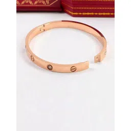 Designs By Jewels Galaxy Women Rose Gold American Diamond Rose Gold-Plated Bangle-Style Bracelet image 3