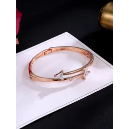 Designs By Jewels Galaxy Women Rose Gold-Plated American Diamond Bangle-Style Bracelet-picture-23