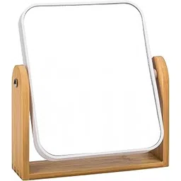 Desk Mirror, 1X/3X Magnifying Double-Sided Mirror for Desk, 360° Flippable Small Mirror,Vanity Mirror, Makeup Mirror, with Natural Bamboo Stand-picture-19