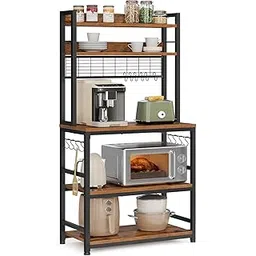 DESKIZIA 5-Tier Microwave Stand, Rustic Brown Kitchen Organizer Rack with Storage & Rack for Storage, Storage Shelf Organizer, Kitchen Storage Rack for Home-picture-17