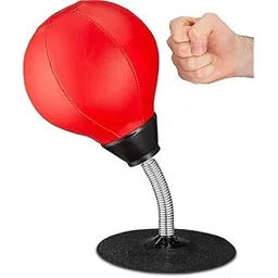 Desktop Punching Bag Stress Buster – Boxing Punch Ball with Strong Suction Cup & Pump – Stress Relief Speed Ball for Office, Home & Kids Fun Desk Toy (Red)-picture-33