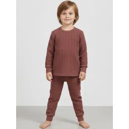 DESNUDA Kids Ribbed Cotton Round Neck Thermal Set-picture-13