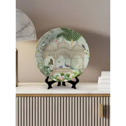 DESSINE ART Green & Blue Bageecha Ceramic Decorative Wall Plate-image-20