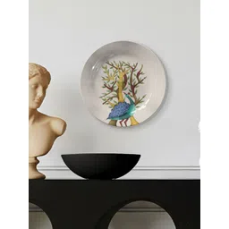 DESSINE ART Green & Yellow Peacock Gond Art Decorative Wall Plate-image-21