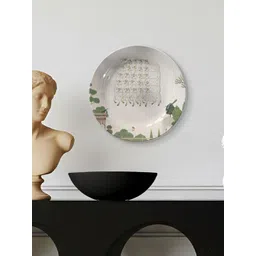 DESSINE ART White & Green Pichwai Cow Printed Decorative Wall Plate-image-3