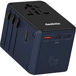 Destinio Universal Travel Adapter- 6-in-1 Fast (45W) Charging with PD/QC 3.0, 2 Type C & 3 USB Ports Universal Charger, International Travel Adapter, All in One Plug, Socket Adaptor-picture-25