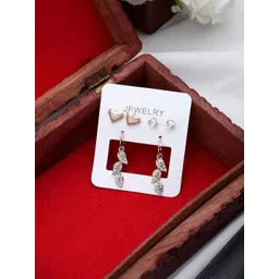 DESTINY JEWELS Set Of 3 Gold Plated Heart Shaped Studs-picture-36