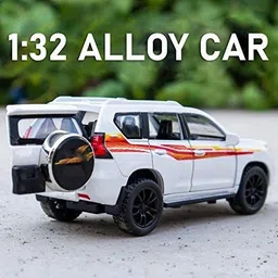 deuson ecom 1:32 Toyota Prado Pull Back Big Size Heavy Metal Car Door Can Open with Music & Sound For kid’s Toy Car image 3