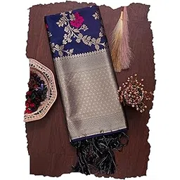 devangi Women's Woven Jacquard Banarasi Silk Printed Dupatta/Chunni with Meena Work, Width 1 Meter, Length 2.5 Meter-picture-58