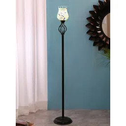 Devansh Basket Mosaic Glass Floor Standing Lamp-picture-36