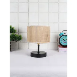Devansh Beige & Black Iron Table Lamp with Bamboo Shade-picture-20