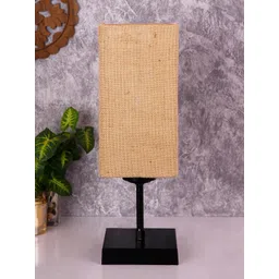 Devansh Beige & Black Solid Jute Shade Table Lamp-picture-31