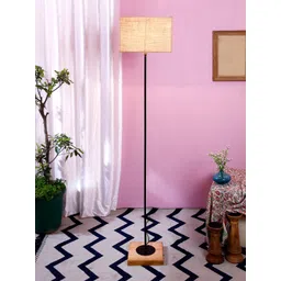 Devansh Beige & Black Solid Traditional Club Lamp with Shade-picture-14