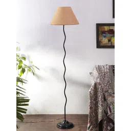 Devansh Beige & Black Solid Zig Zag Iron Floor Lamps-image-33