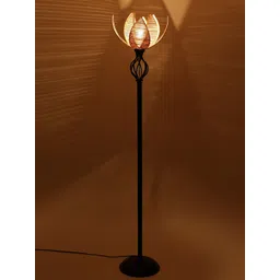 Devansh Beige & Black Wrought Iron Floor Lamp image 4