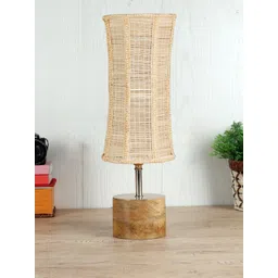 Devansh Beige & Brown Damru Table Lamp with Bamboo Shade-picture-40