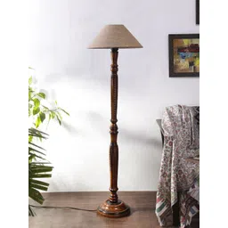 Devansh Beige & Brown Jute & Wooden Floor Lamp-picture-33