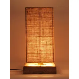 Devansh Beige & Brown Self Design Column Table Lamp with Jute Shade-picture-39