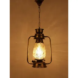 Devansh Beige & Gold-Toned Solid Traditional Hanging Lantern-image-31