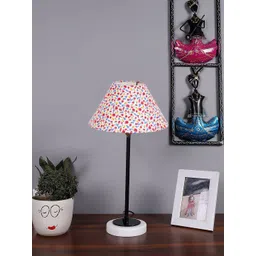 Devansh Beige Floral Printed Cotton Table Lamp With Wooden Base-picture-15