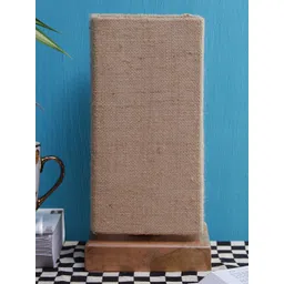 Devansh Beige Jute  Shade with Square Wood Base Table Lamp-image-27