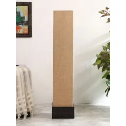 Devansh Beige Jute Square Brown  Wood Floor Lamps-image-28