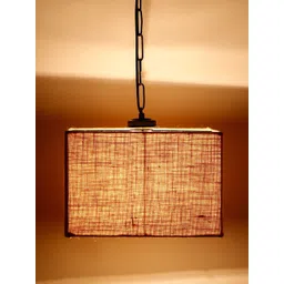 Devansh Beige Jute Square Drum Hanging Lamp-picture-16