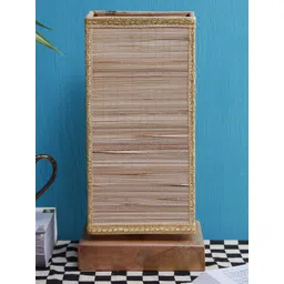 Devansh Beige Square Bamboo Shade With Square Wood Base Table Lamp-image-34