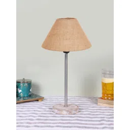 Devansh Beige Wood & Cotton Frustum Contemporary Table Lamp-image-11