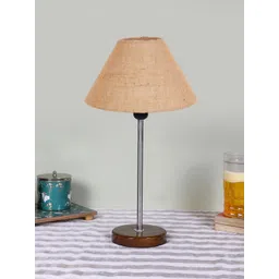 Devansh Beige Wood & Cotton Frustum Contemporary Table Lamp-image-44