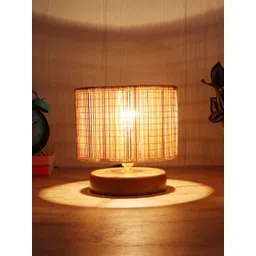 Devansh Beige Wood Table Lamp with Bamboo  Shade-image-16