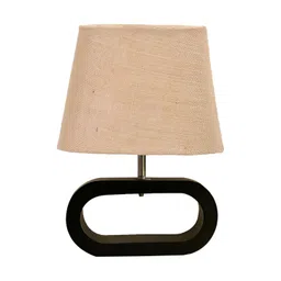 Devansh Beige Wood Traditional Frusturical Shaped Table Lamp-image-7
