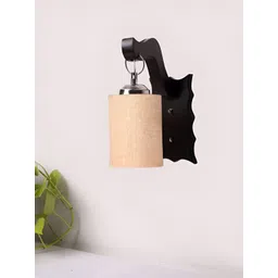 Devansh Beige Wooden Quirky Cylinder Shaped Wall Lamp With Jute Shade-image-40