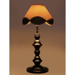 Devansh Black & Beige Iron Frustum Table Lamp With Iron Black Base-image-49