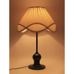 Devansh Black & Beige Iron Frustum Table Lamp With Iron Black Base-picture-42