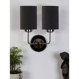 Devansh Black & Black Metal Contemporary Cylinder Shaped Wall Lamp-picture-33