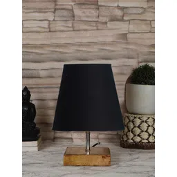Devansh Black & Brown Wooden Contemporary Table Lamp-picture-30