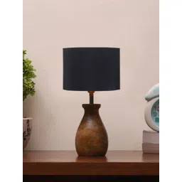 Devansh Black & Brown Wooden Table Lamps With Wooden Base-picture-20