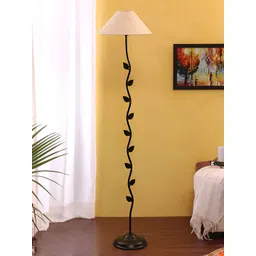 Devansh Black & White Iron Flat Leaf Floor Lamp-picture-11