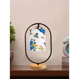 Devansh Black & White Printed Wooden & Iron Table Lamp-picture-38