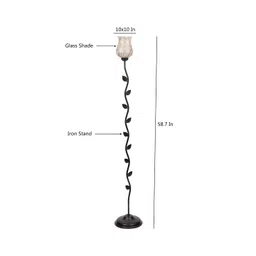 Devansh Black & Yellow Glass Leaf FloorLamp-image-5