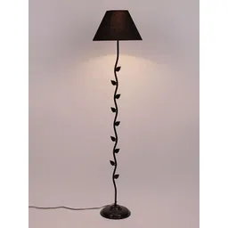 Devansh Black Cotton Floor Lamp With Shade-picture-30