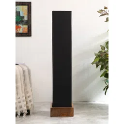 Devansh Black Cotton Square Natural Wood Floor Lamps-picture-22