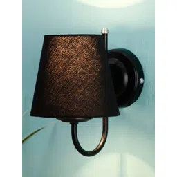 Devansh Black Cotton Wall Lamp with Black Base-picture-41
