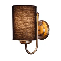 Devansh Black Cotton Wall Mounted Wall Lamps with Steel Base image 2