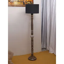 Devansh Black Drum Wooden Floor Lamp-image-28